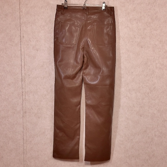 NWT Wilfred Melina Cognac Vegan Leather Pants, 5 Pocket, Size 6 - Picture 4 of 10